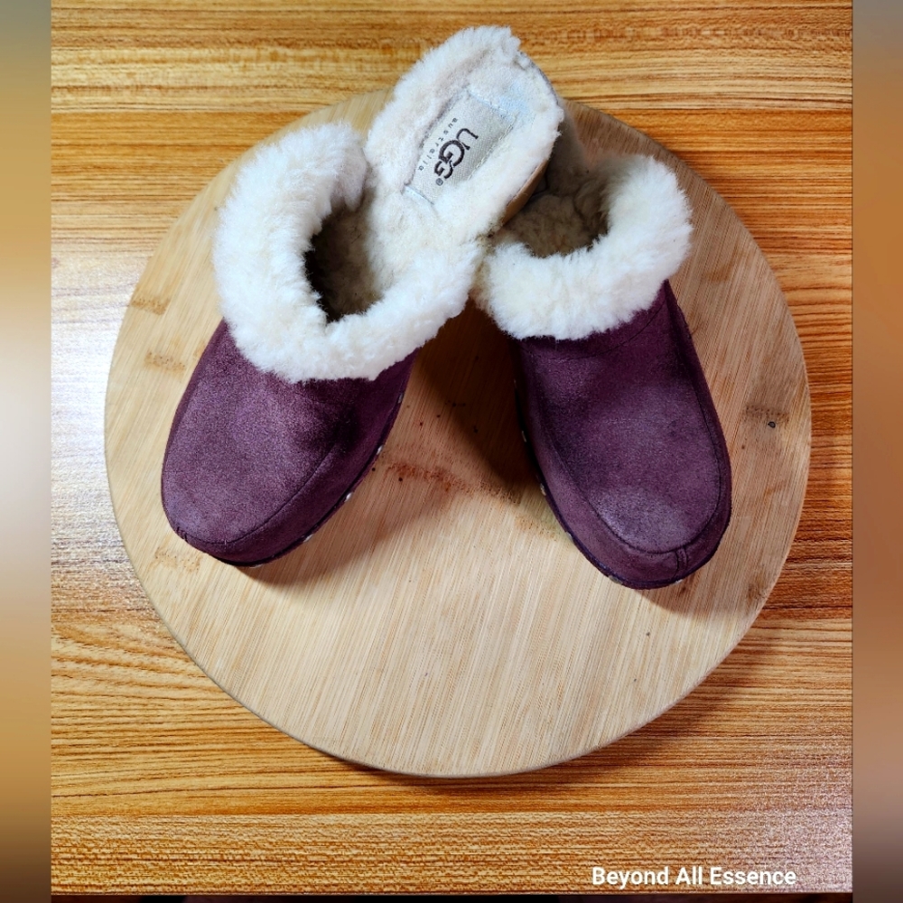 UGG Australia Suede Slip On Studded Accent Mules